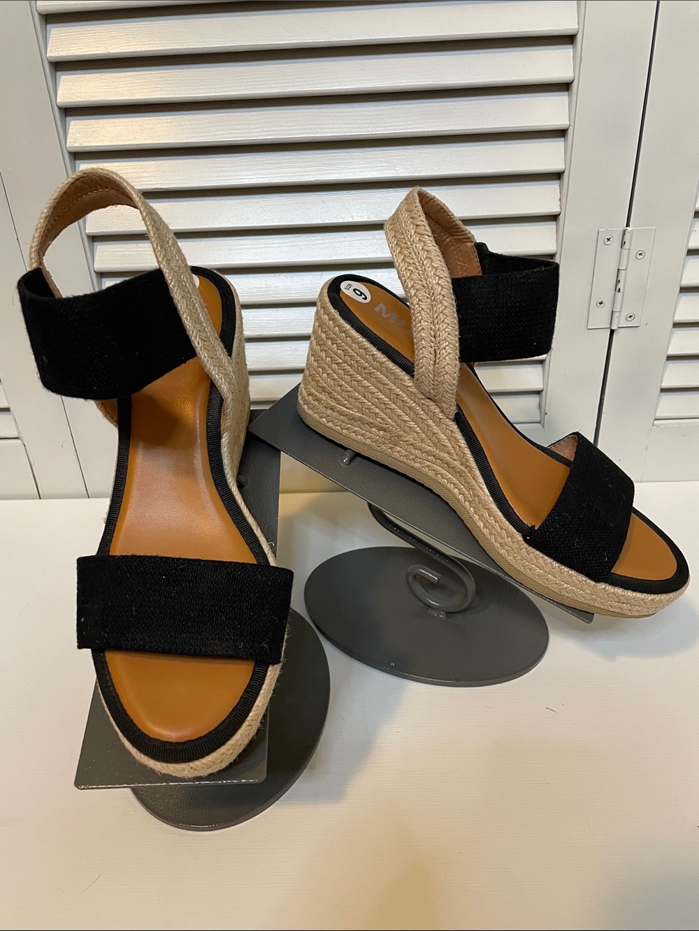 NWT MIA Women’s Black Espadrille Wedge Sandals - Comfortable Summer Style